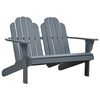 vidaXL Dvojmiestna stolička Adirondack, drevo, siv&aacute;