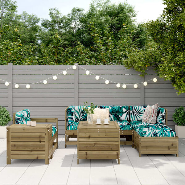 vidaXL 7-dielna z&aacute;hradn&aacute; s&uacute;prava pohoviek impregnovan&aacute; borovica