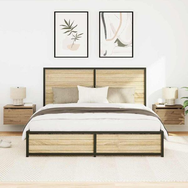 vidaXL N&aacute;stenn&aacute; nočn&aacute; skrinka 2 pcs Remeseln&yacute; dub 50 x 36 x 30 cm