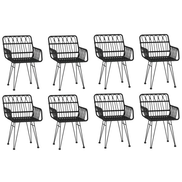 vidaXL 9-dielna z&aacute;hradn&aacute; jed&aacute;lensk&aacute; s&uacute;prava čierny polyratan