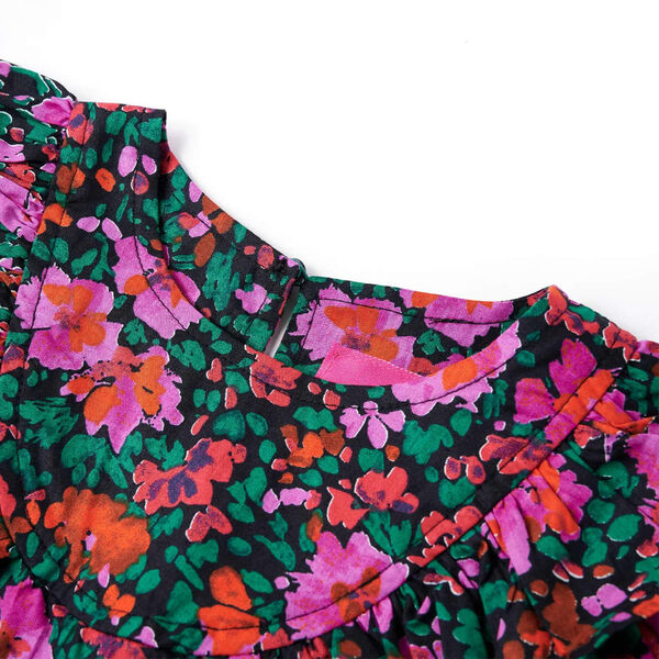 Detské šaty s dlhými rukávmi žiarivoružové 116