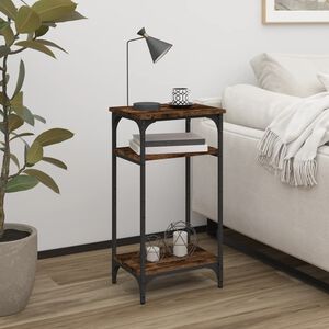 vidaXL Bočn&yacute; stol&iacute;k dymov&yacute; dub 40x30x75 cm spracovan&eacute; drevo
