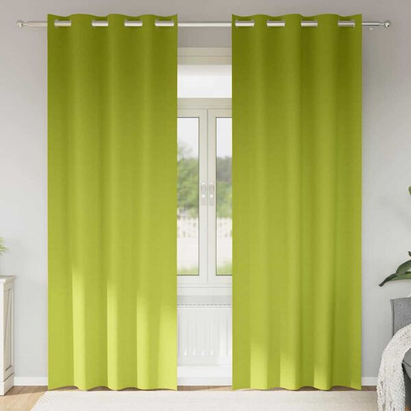 vidaXL Záclony na zatemnenie s krúžkami 2 pcs Zelená 245 x 140 cm