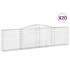 vidaXL Obl&uacute;kov&eacute; gabi&oacute;nov&eacute; ko&scaron;e 20 ks 400x30x100/120cm pozinkov. železo