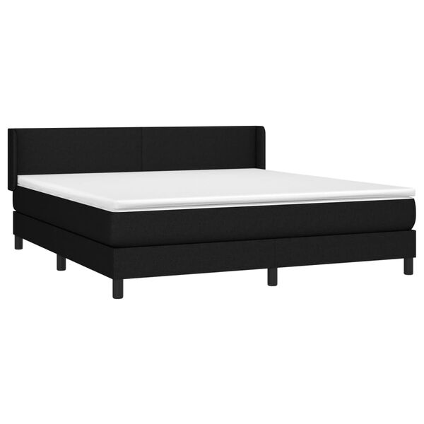 vidaXL Posteľn&yacute; r&aacute;m boxspring s matracom čierny 160x200 cm l&aacute;tka