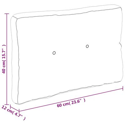 vidaXL Podložka na paletový nábytok, sivé kocky 60x40x12 cm, látka