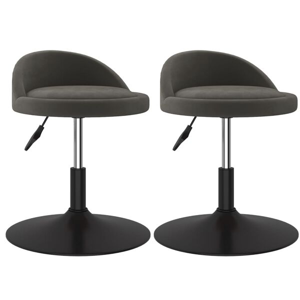 vidaXL Otočn&eacute; jed&aacute;lensk&eacute; stoličky 2 ks tmavosiv&eacute; zamatov&eacute;