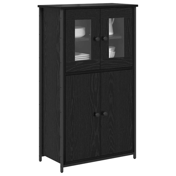 vidaXL Highboard Čierny dub 62 x 32 x 106,5 cm Kompozitn&eacute; drevo