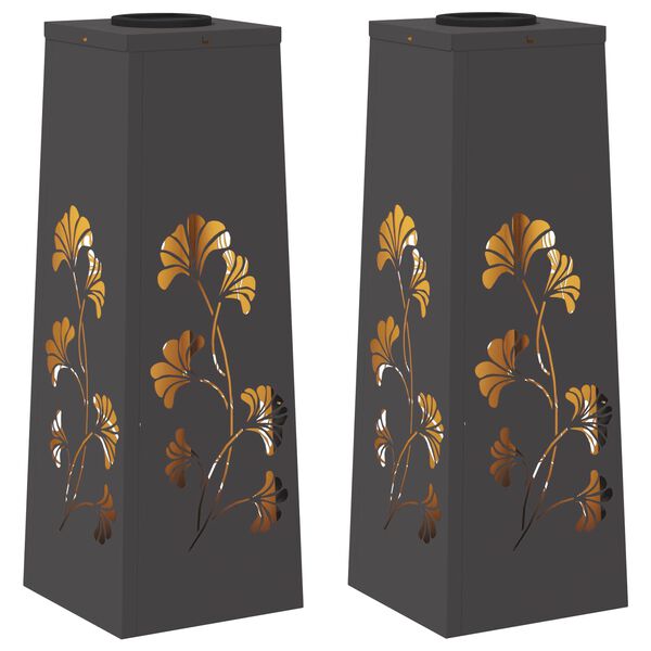 vidaXL Sol&aacute;rne LED svetlo na chodn&iacute;k 2 pcs Čierna