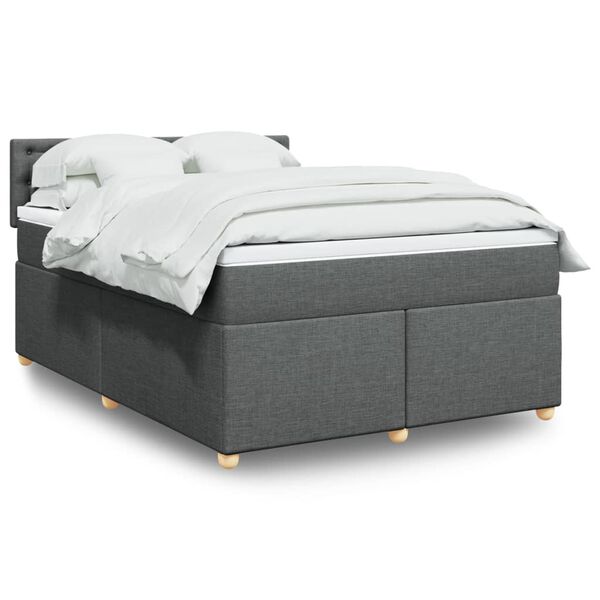 vidaXL Boxspring posteľ s matracom tmavosiv&aacute; 160x200 cm l&aacute;tka