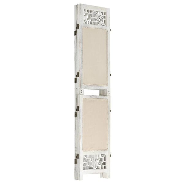 vidaXL 5-panelov&yacute; parav&aacute;n kr&eacute;mov&yacute; 175x165 cm l&aacute;tkov&yacute;