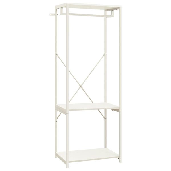 vidaXL &Scaron;atn&iacute;k biely 60x40x167 cm kov a drevotrieska