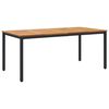 vidaXL Vonkaj&scaron;&iacute; st&ocirc;l Pr&iacute;rodn&aacute; a čierna 180 x 90 x 75 cm