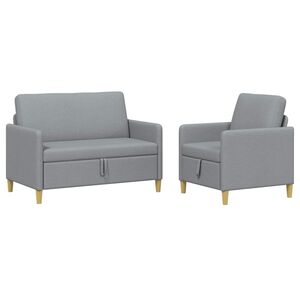 vidaXL S&uacute;prava pohovky s &uacute;ložn&yacute;m priestorom 2 ks Svetlosiv&aacute; Polyester