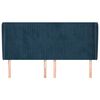 vidaXL Čelo postele so z&aacute;hybmi tmavomodr&aacute; 183x23x118/128 cm zamat