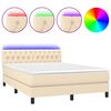 vidaXL Posteľ boxsping s matracom a LED kr&eacute;mov&aacute; 140x200 cm l&aacute;tka