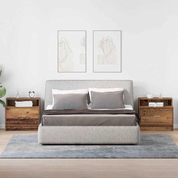 vidaXL Nočn&eacute; skrinky so z&aacute;suvkou 2 ks star&eacute; drevo 51x31x47 cm