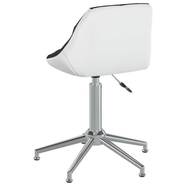 vidaXL Otočná jedálenská stolička čierna a biela umelá koža