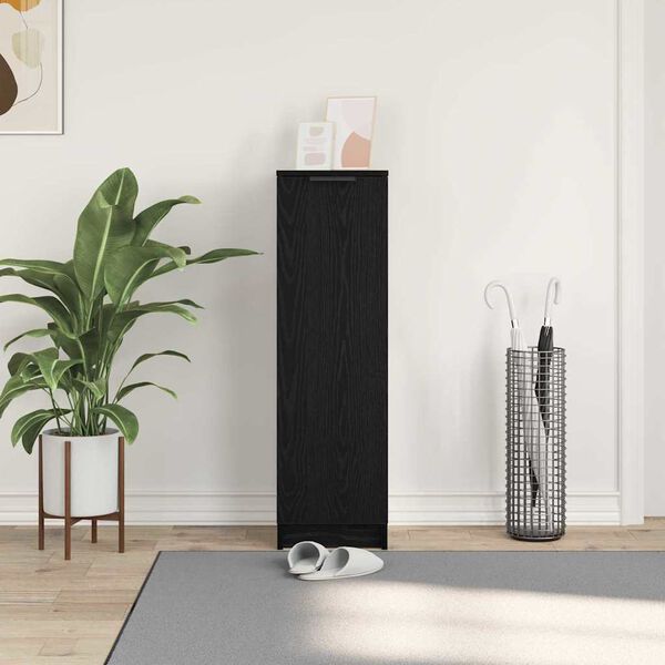 vidaXL Skriňa na top&aacute;nky s poličkou Čierny dub 29,5 x 35 x 101 cm