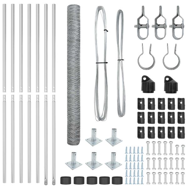 vidaXL Stĺp na plot. Strieborn&aacute; 10 x 1,4 m (36 mm pletivo) Oceľ