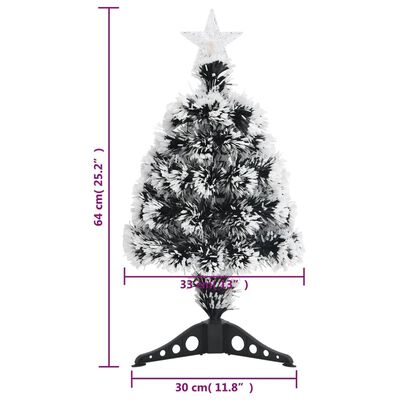 vidaXL Osvetlený vianočný stromček, zeleno biely 64 cm, optické vlákno