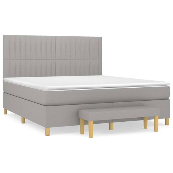 vidaXL Boxspring posteľ s matracom svetlosiv&aacute; 100x200 cm l&aacute;tka