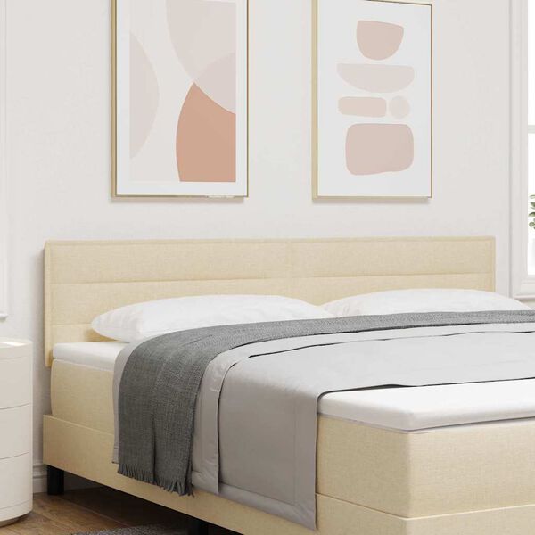 vidaXL LED hlavov&aacute; doska s čelnou doskou Kr&eacute;mov&aacute; 180 cm Polyester