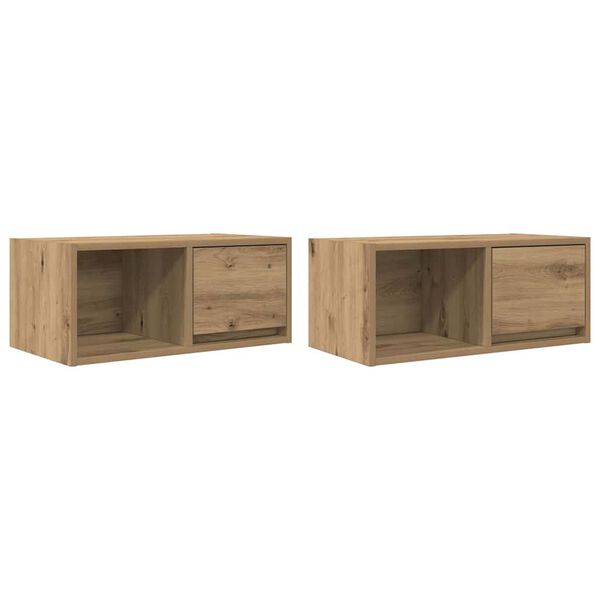 vidaXL TV stolíky 2 ks dub artisan 60x31x25,5 cm spracované drevo