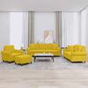 vidaXL 4-dielna sedacia s&uacute;prava s vank&uacute;&scaron;mi žlt&aacute; zamat