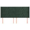 vidaXL Čelo postele so z&aacute;hybmi tmavozelen&yacute; 203x16x118/128 cm zamat
