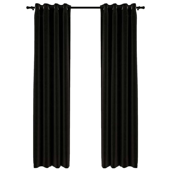 vidaXL Zatemňovacie z&aacute;vesy, ľanov&yacute; vzhľad 2 ks, antracitov&eacute; 140x225 cm