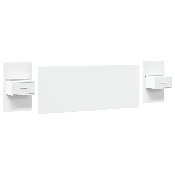 vidaXL Čelo postele so skrinkami biele 200 cm kompozitné drevo