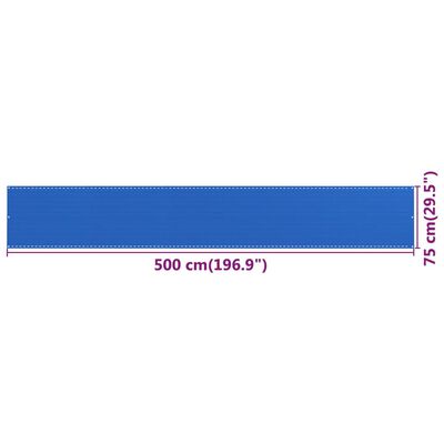 vidaXL Balkónová markíza modrá 75x500 cm HDPE