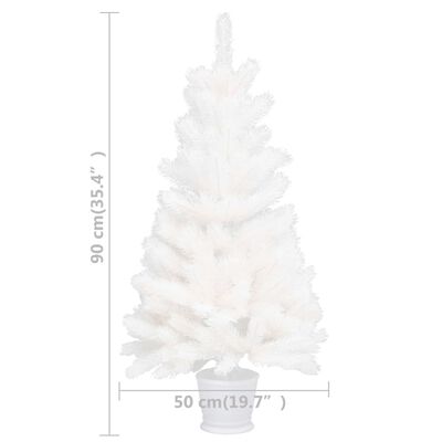 vidaXL Umelý vianočný stromček s LED biely 90 cm