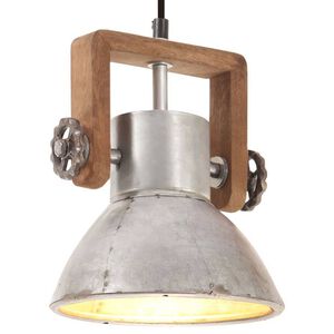 vidaXL Industri&aacute;lna z&aacute;vesn&aacute; lampa 25 W strieborn&aacute; 19 cm okr&uacute;hla E27