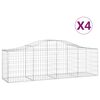 vidaXL Obl&uacute;kov&yacute; gabionov&yacute; k&ocirc;&scaron; 4 ks 200x50x60/80 cm pozinkovan&eacute; železo