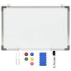vidaXL Magnetick&aacute; tabuľa stierateľn&aacute; za sucha biela 50x35 cm oceľ