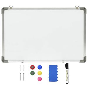 vidaXL Magnetick&aacute; tabuľa stierateľn&aacute; za sucha biela 50x35 cm oceľ