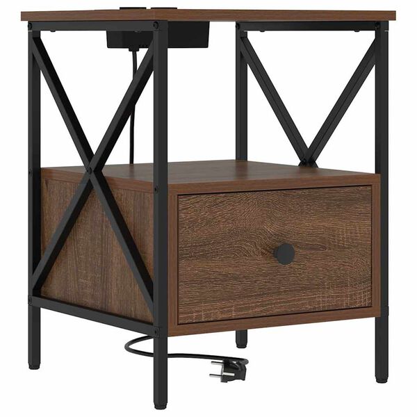 vidaXL Nočn&yacute; stol&iacute;k Hned&yacute; dub 41,5 x 40,5 x 55 cm Kompozitn&eacute; drevo