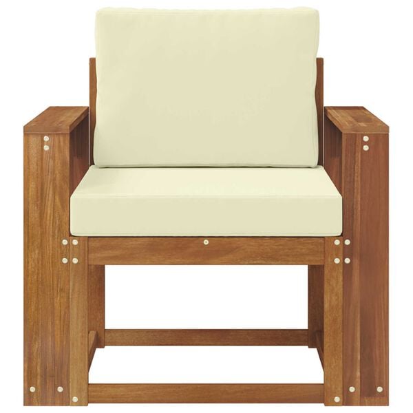 vidaXL Vonkaj&scaron;ia pohovka Mas&iacute;vne ak&aacute;ciov&eacute; drevo a polyester Pr&iacute;rodn&aacute;