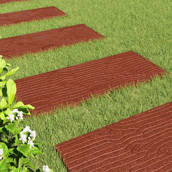 vidaXL Kameň na schod&iacute;ky 6 pcs Červen&aacute; 60,5 x 25 x 2 cm Guma