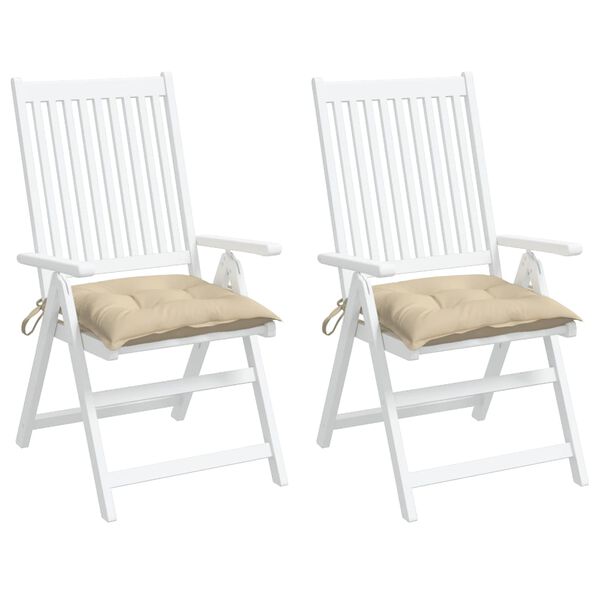 vidaXL Podložky na stoličku 2 ks, b&eacute;žov&eacute; 50x50x7 cm, oxfordsk&aacute; l&aacute;tka