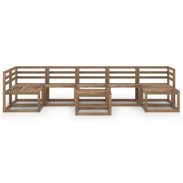 vidaXL 8-dielna z&aacute;hradn&aacute; sedacia s&uacute;prava hned&aacute; impregnovan&aacute; borovica