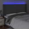 vidaXL Čelo postele s LED tmavosiv&eacute; 163x16x118/128 cm l&aacute;tka