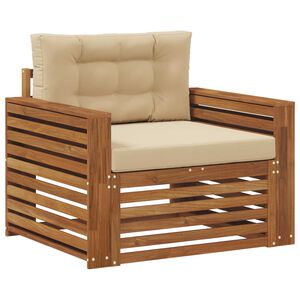 vidaXL Vonkaj&scaron;ia pohovka Mas&iacute;vne ak&aacute;ciov&eacute; drevo a polyester