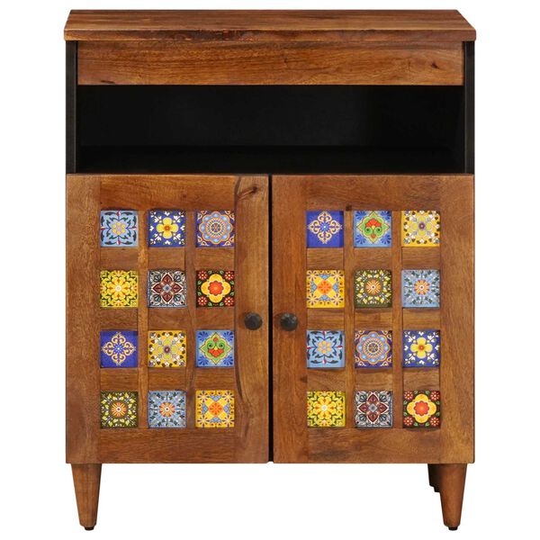 vidaXL Serv&iacute;rovacia skriňa Orech 60 x 33 x 75 cm Mas&iacute;vne mango drevo