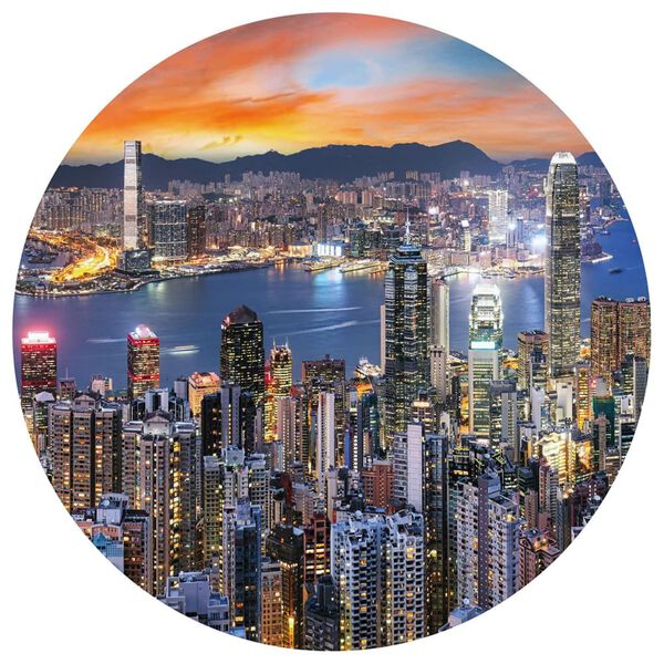 WallArt Kruhová tapeta Skyline by Night 190 cm