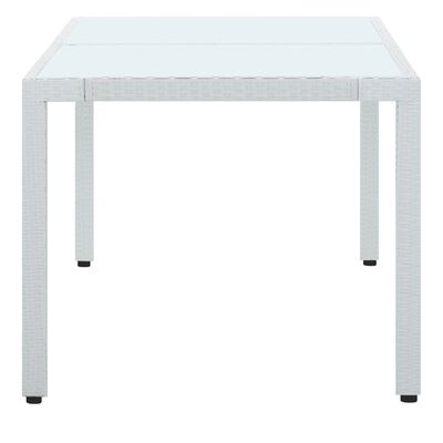 vidaXL Záhradný stôl, biely 150x90x75 cm, polyratan