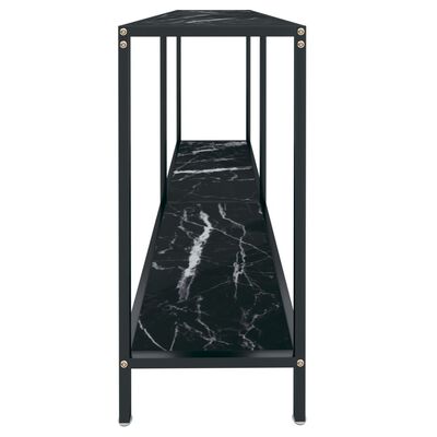 vidaXL Konzolový stolík čierny 140x35x75,5 cm tvrdené sklo