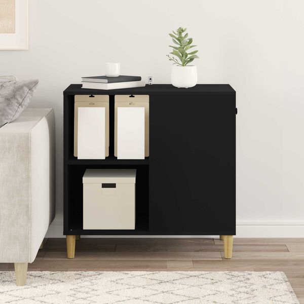 vidaXL Mačka Dom Čierna 72 x 42.5 x 70 cm Kompozitn&eacute; drevo